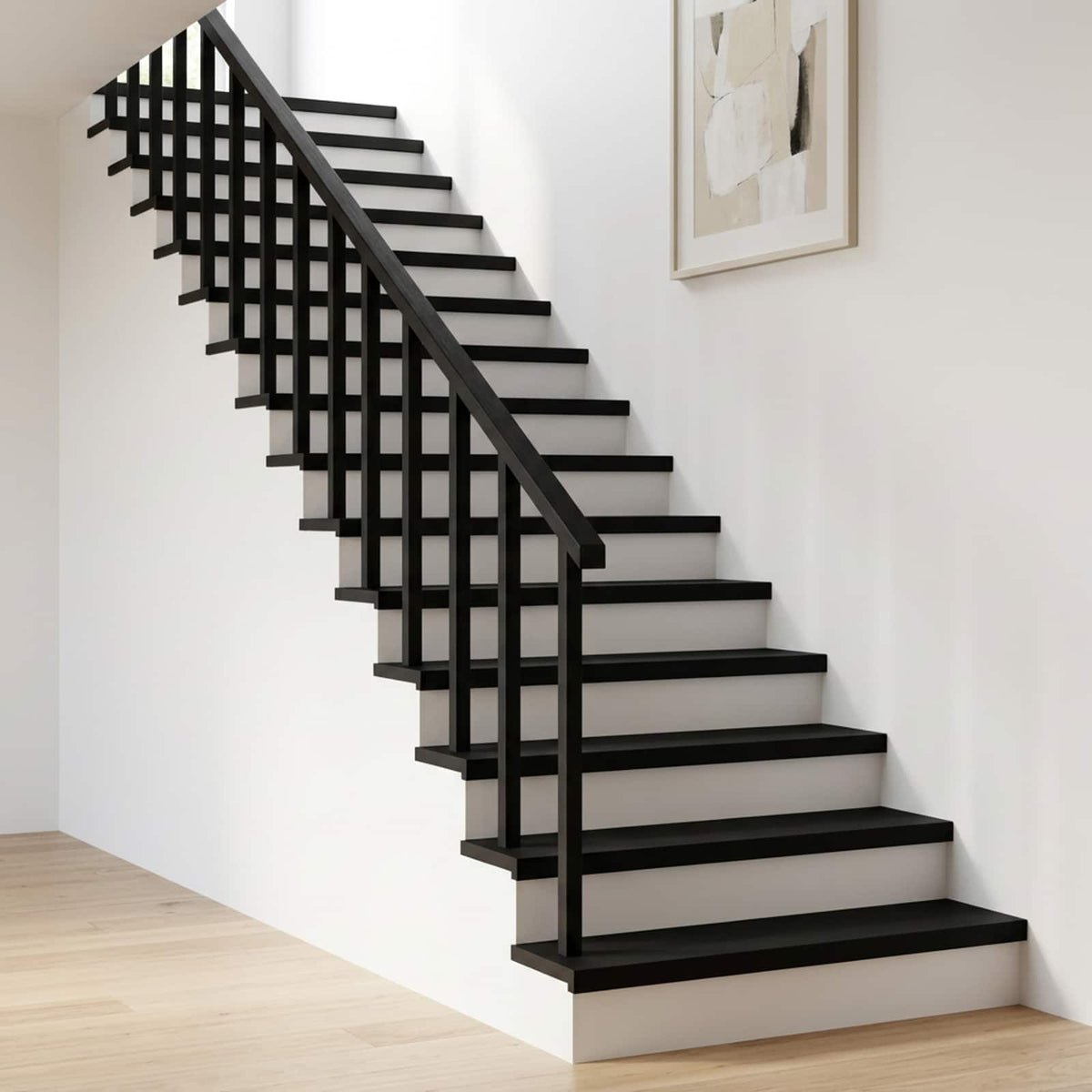 vidaXL Stair Treads 12 pcs 90 x 30 x 2 cm Black Solid Beech Wood 1