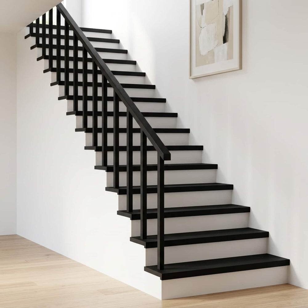 vidaXL Stair Treads Solid Beech Wood Depth 30 cm 2 pcs Black
