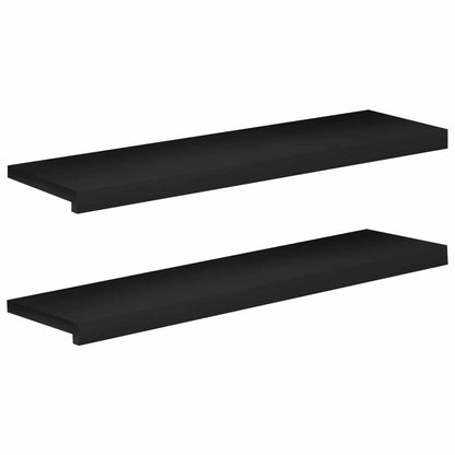 Stair Treads Solid Beech Wood Depth 30 cm 2 pcs Black 90 cm