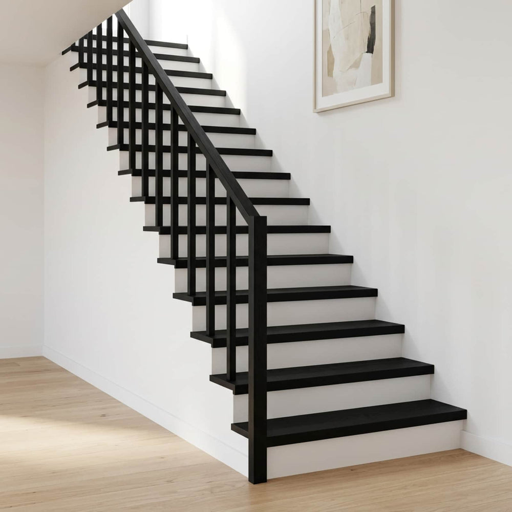 vidaXL Stair Treads 8 pcs 120 x 30 x 2 cm Black Solid Beech Wood