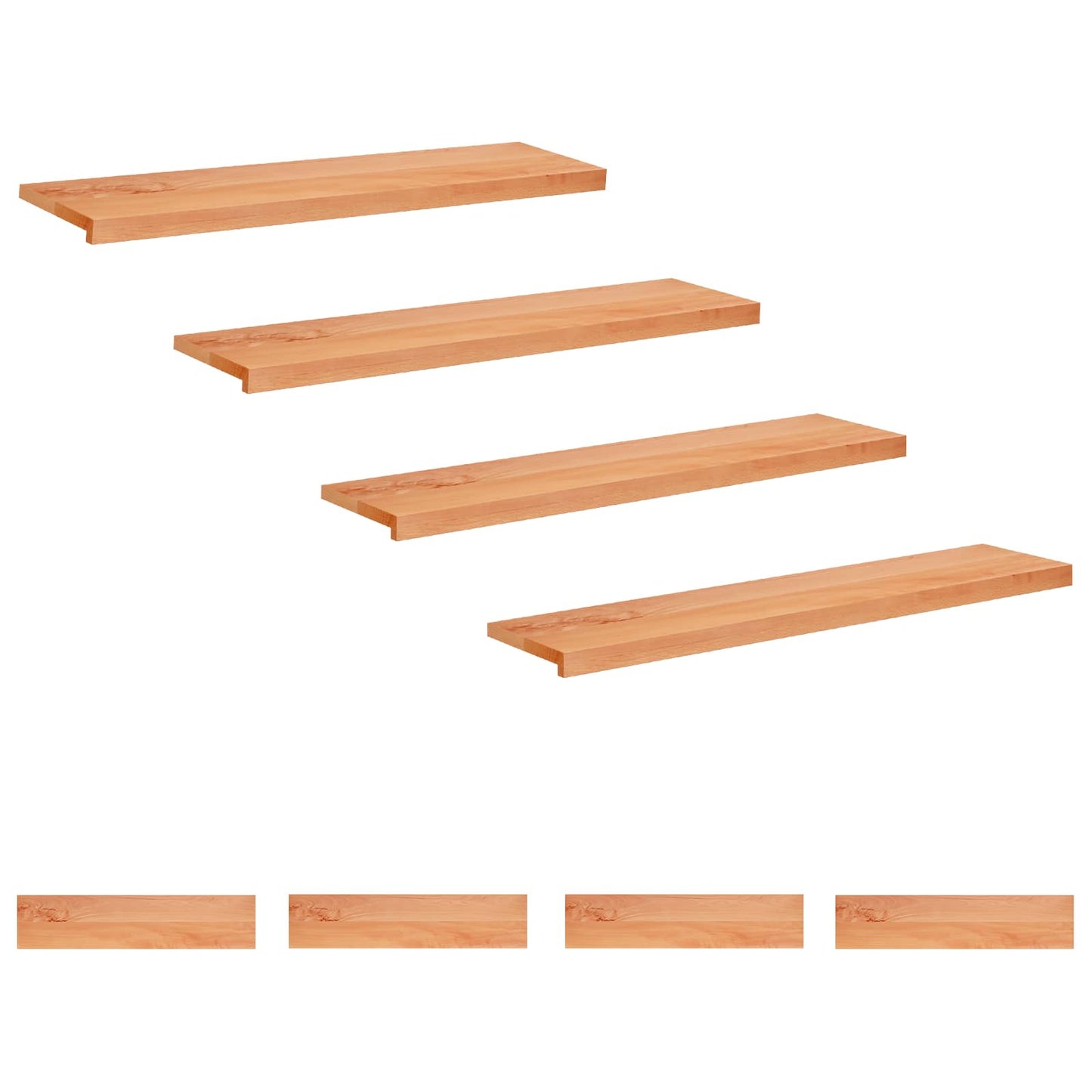 vidaXL Stair Treads 8 pcs 120 x 30 x 2 cm Varnish Solid Beech Wood 1