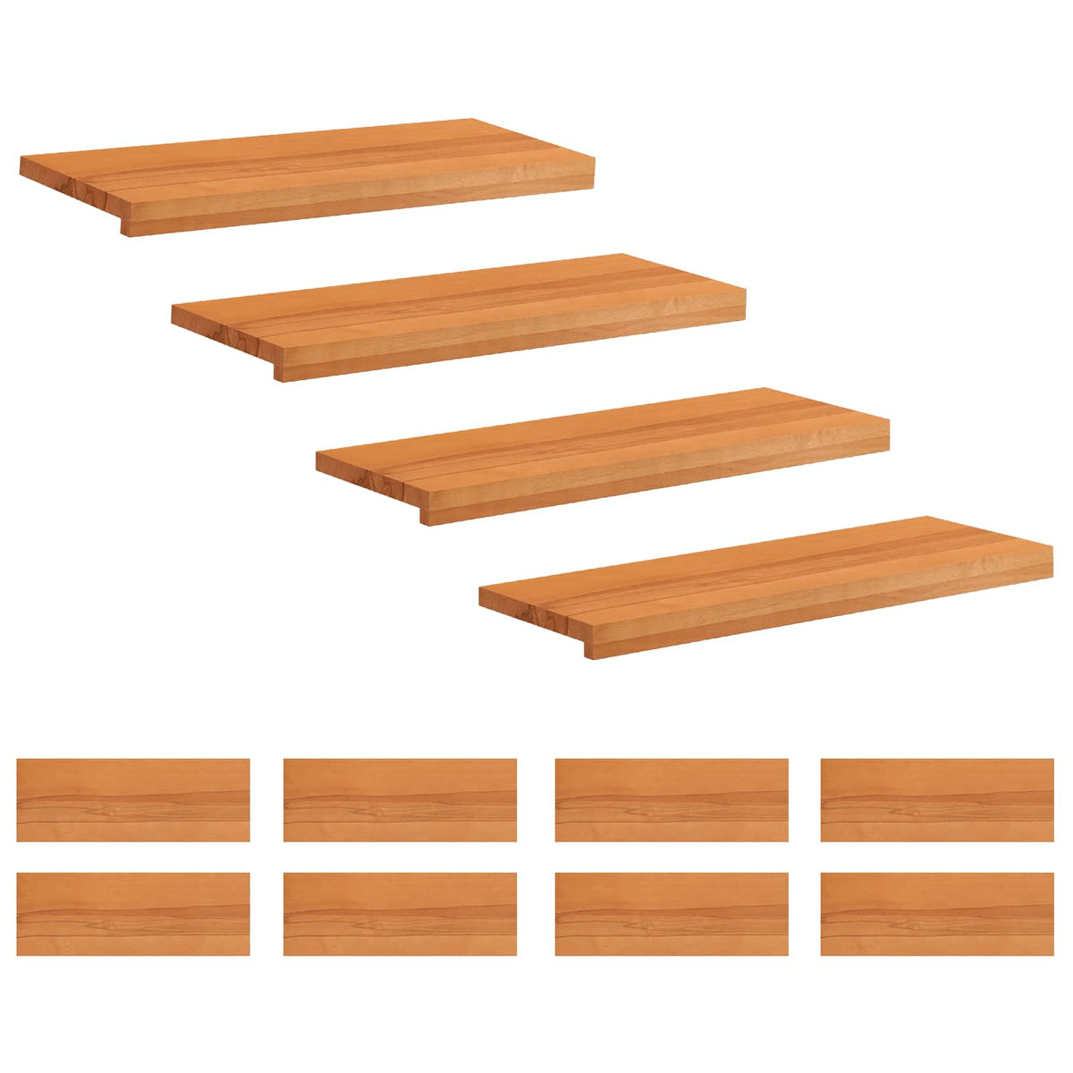 Stair Treads Depth 30 cm 12 Light brown 80 cm