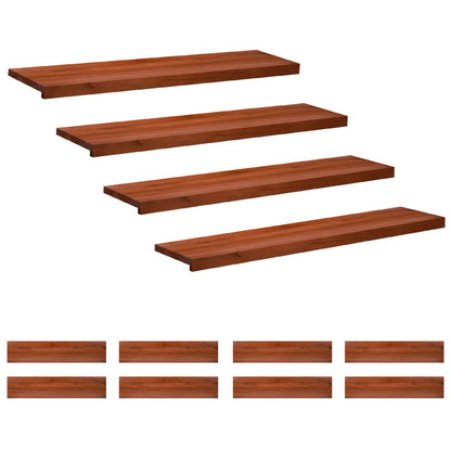vidaXL Stair Treads 12 pcs 120 x 25 x 2 cm Brown Solid Beech Wood 2