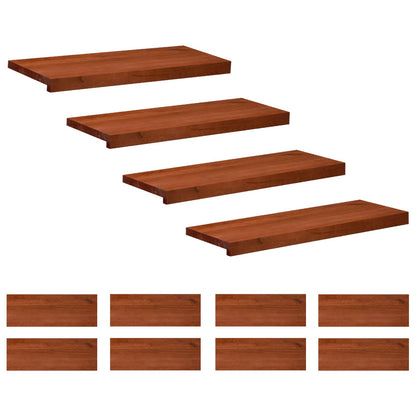 vidaXL Stair Treads 12 pcs 80 x 30 x 2 cm Brown Solid Beech Wood 2