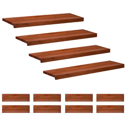 vidaXL Stair Treads 12 pcs 90 x 30 x 2 cm Brown Solid Beech Wood 1