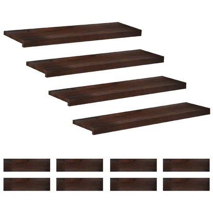 vidaXL Stair Treads 12 pcs 90 x 25 x 2 cm Dark Brown Solid Beech Wood 2