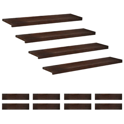vidaXL Stair Treads 12 pcs 110 x 30 x 2 cm Dark Brown Solid Beech Wood 2
