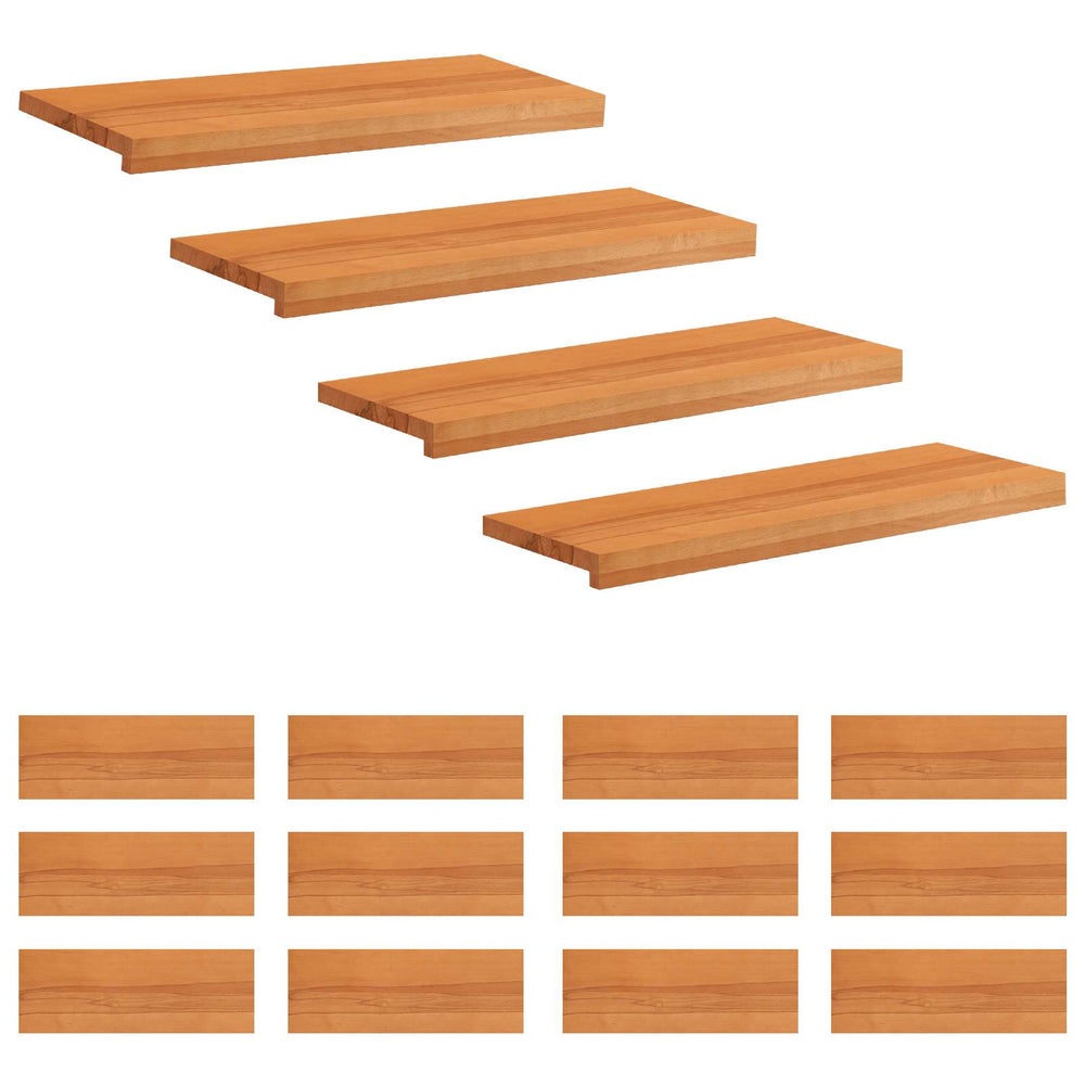 vidaXL Stair Treads 16 pcs 70 x 30 x 2 cm Light Brown Solid Beech Wood