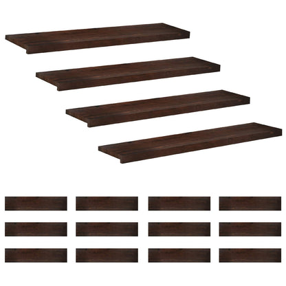 vidaXL Stair Treads 16 pcs 110 x 30 x 2 cm Dark Brown Solid Beech Wood 2