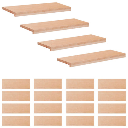vidaXL Stair Treads 20 pcs 80 x 30 x 2 cm Natural Solid Beech Wood 2