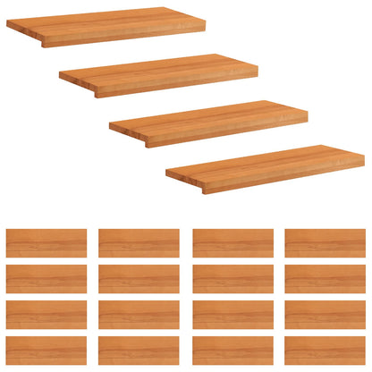 vidaXL Stair Treads 20 pcs 80 x 30 x 2 cm Light Brown Solid Beech Wood 2