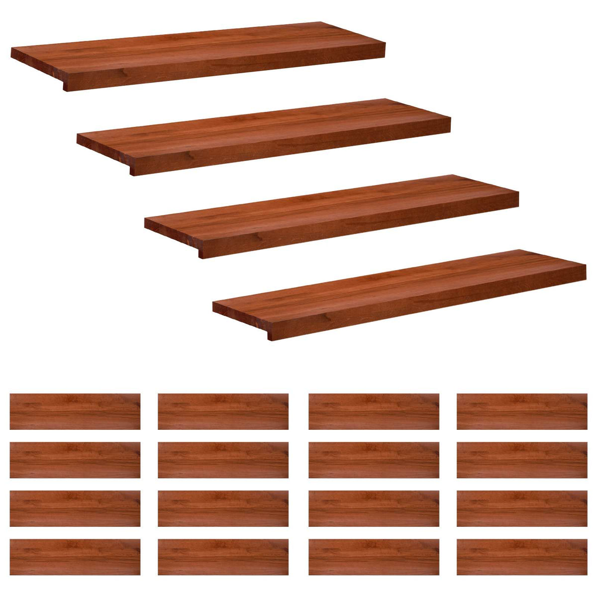 vidaXL Stair Treads 20 pcs 90 x 25 x 2 cm Brown Solid Beech Wood 2