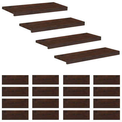 vidaXL Stair Treads 20 pcs 80 x 30 x 2 cm Dark Brown Solid Beech Wood 2