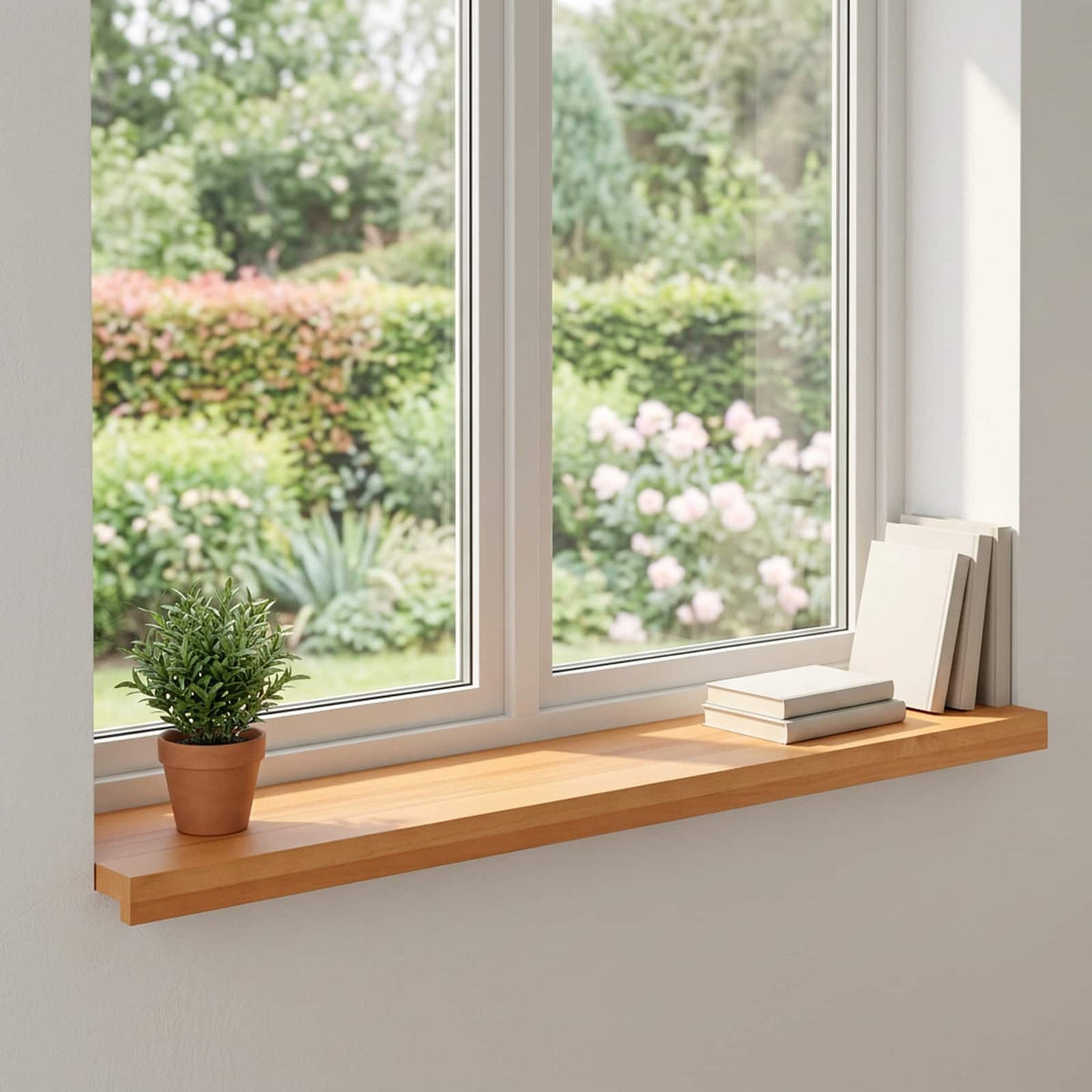 Window Sills 2 pcs Solid Beech Wood Depth 25 cm Light Brown 90 cm