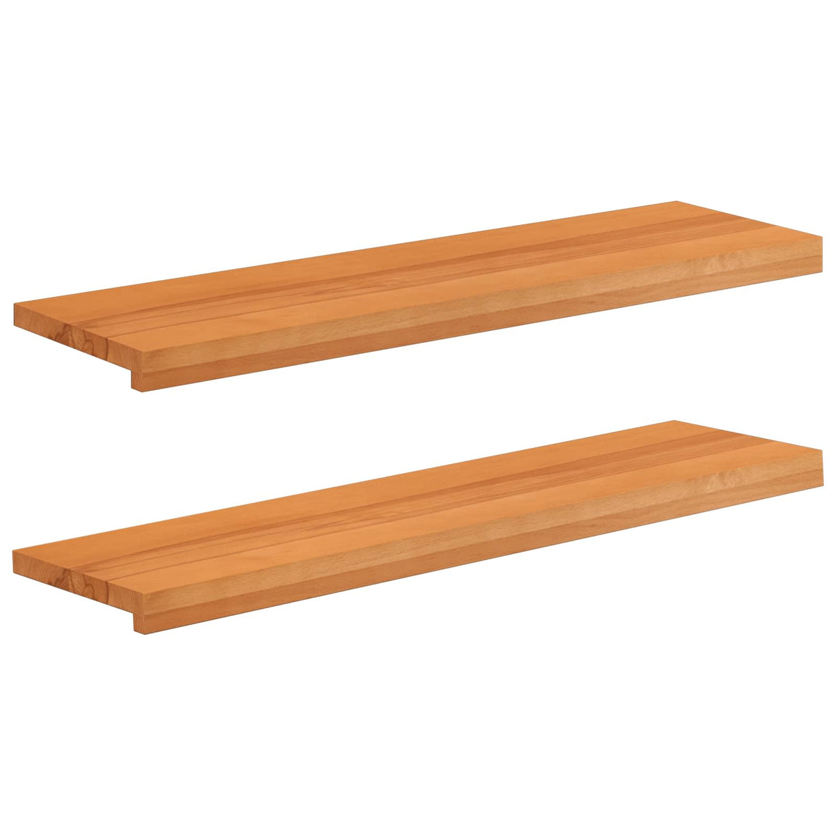 Window Sills 2 pcs Solid Beech Wood Depth 25 cm Light Brown 90 cm