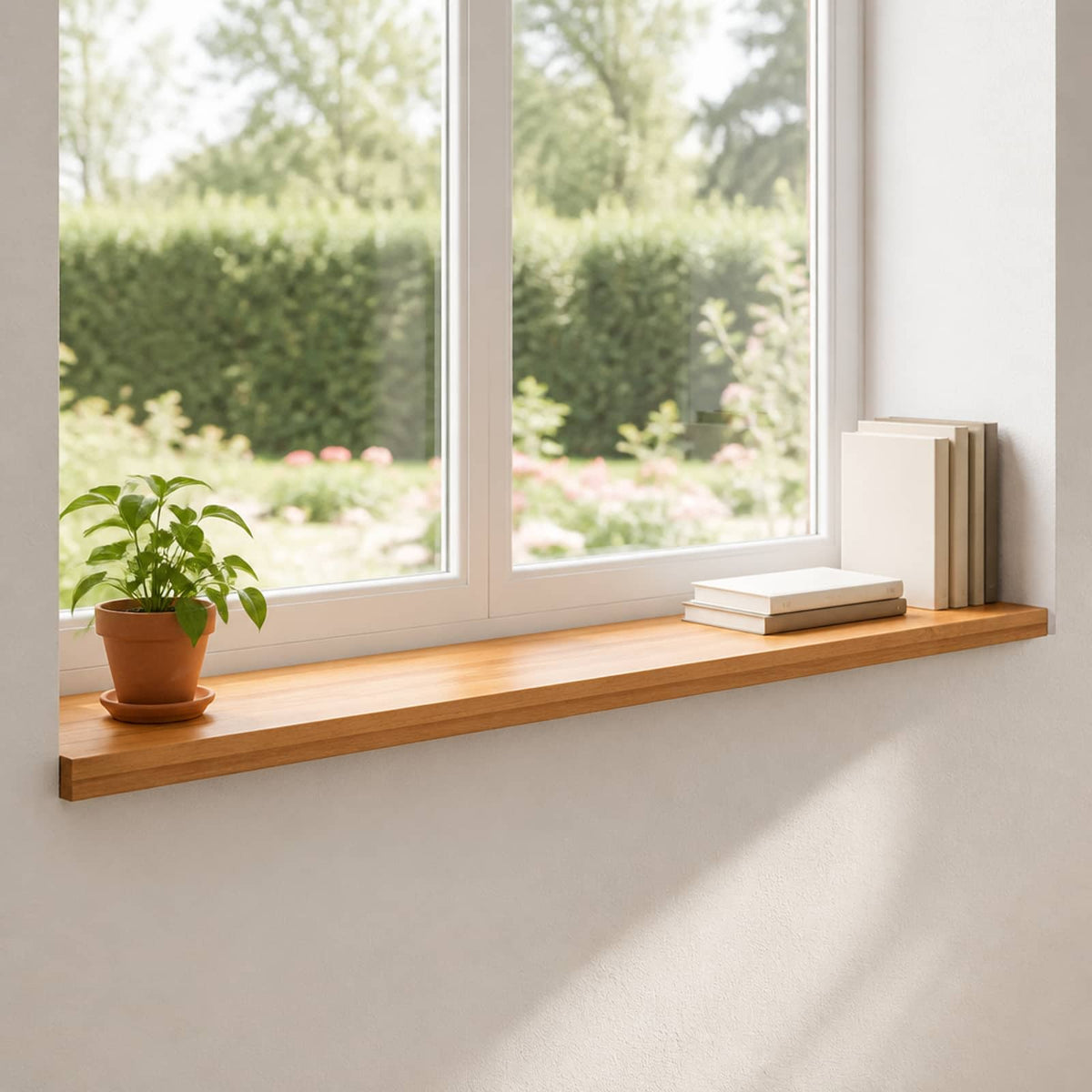 Window Sills 2 pcs Solid Beech Wood Depth 25 cm Light Brown 110 cm
