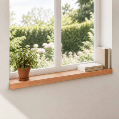 Window Sills 2 pcs Solid Beech Wood Depth 15 cm Varnish 100 cm
