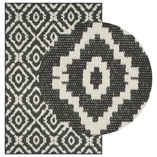 vidaXL Area Rug Natural and Black 200 x 290 cm PET 2