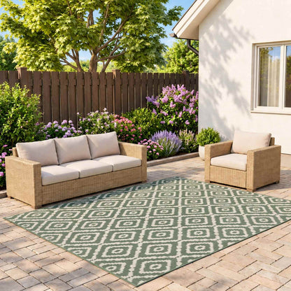 vidaXL In- and Outdoor Rug OLITE Natural and Green 160 x 230 cm 1