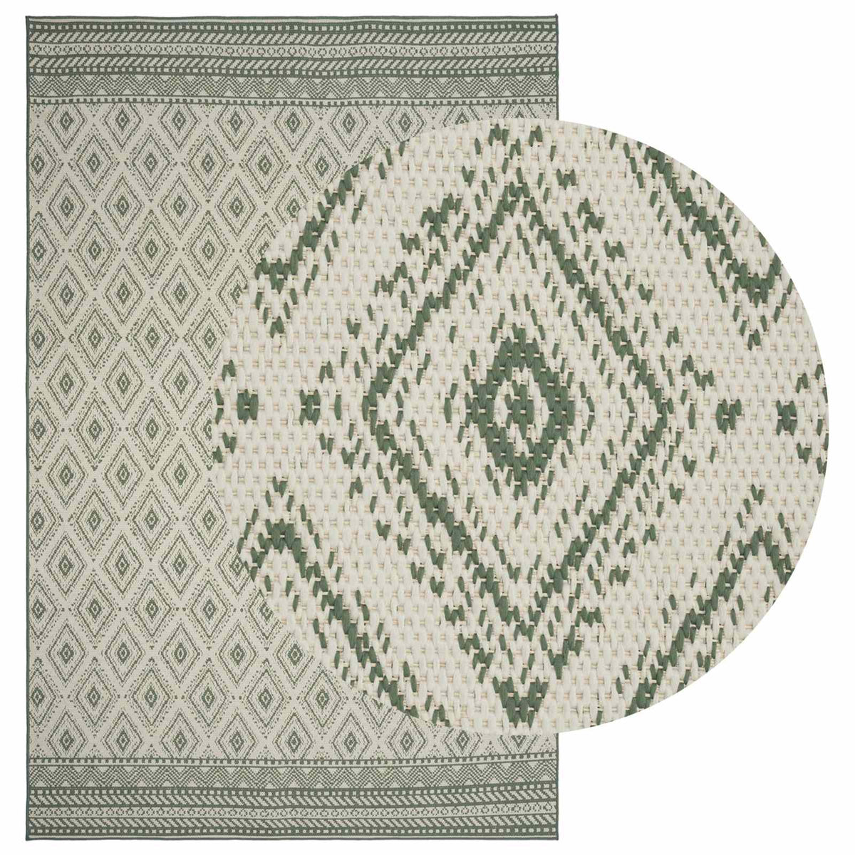 vidaXL In- and Outdoor Rug OLITE Natural and Green 160 x 230 cm 2