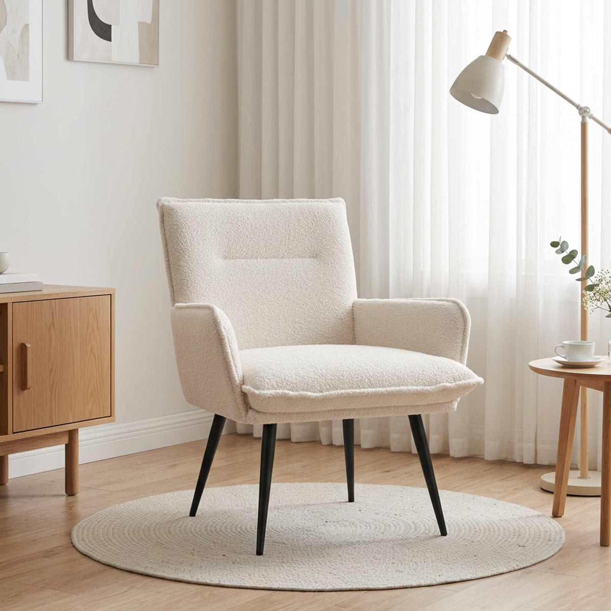 Armchair Bouclé Cream