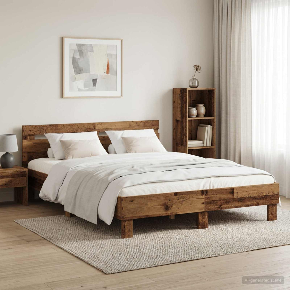Bed Frame without Mattress 120x190 cm Old wood