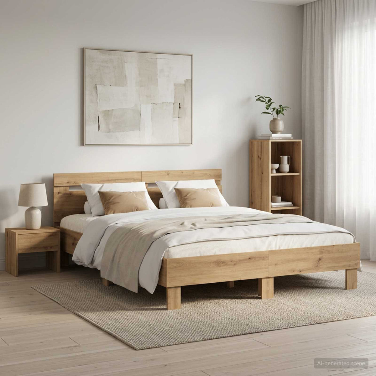 Bed Frame without Mattress 120x190 cm Artisan oak