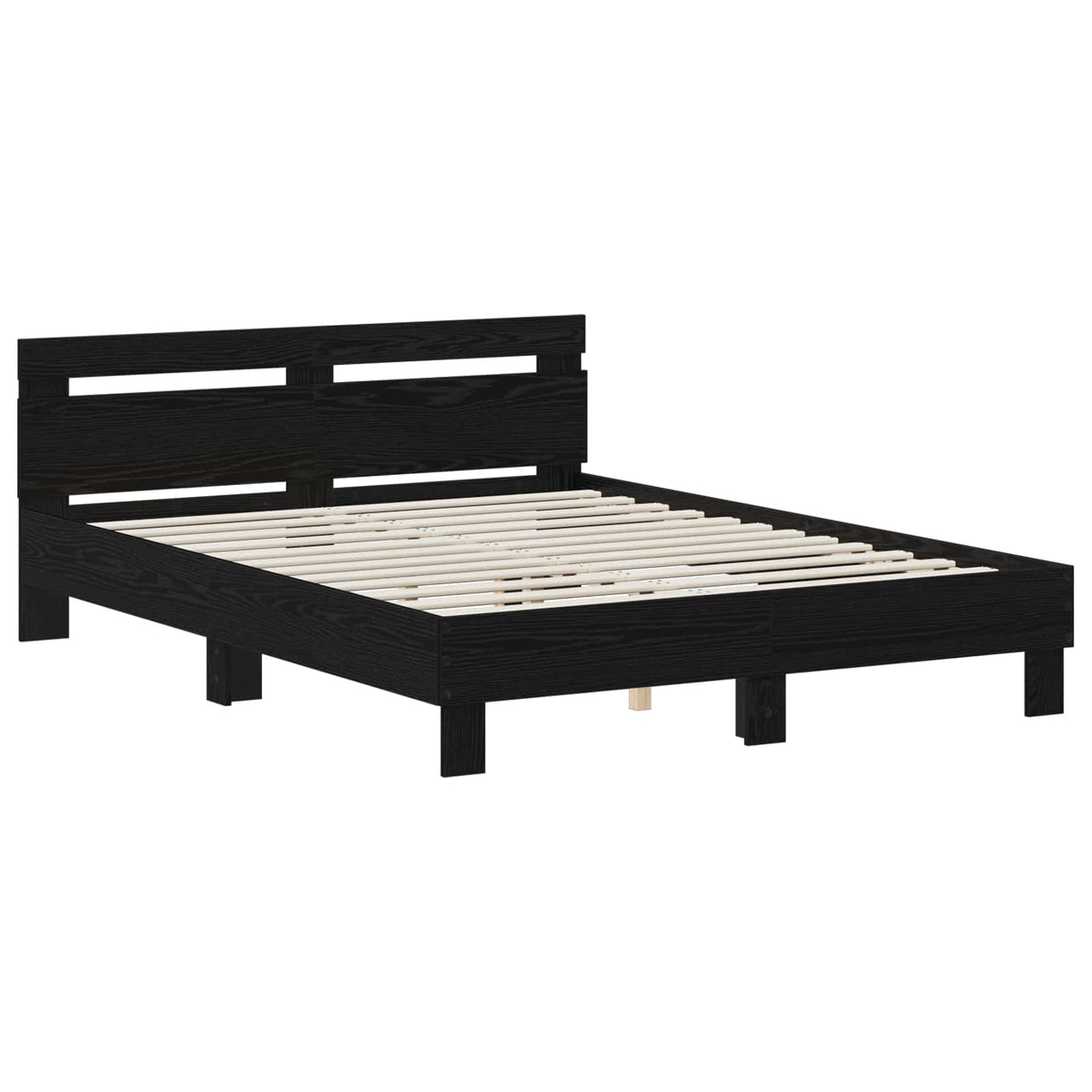 Bed Frame without Mattress 120x190 cm Black oak
