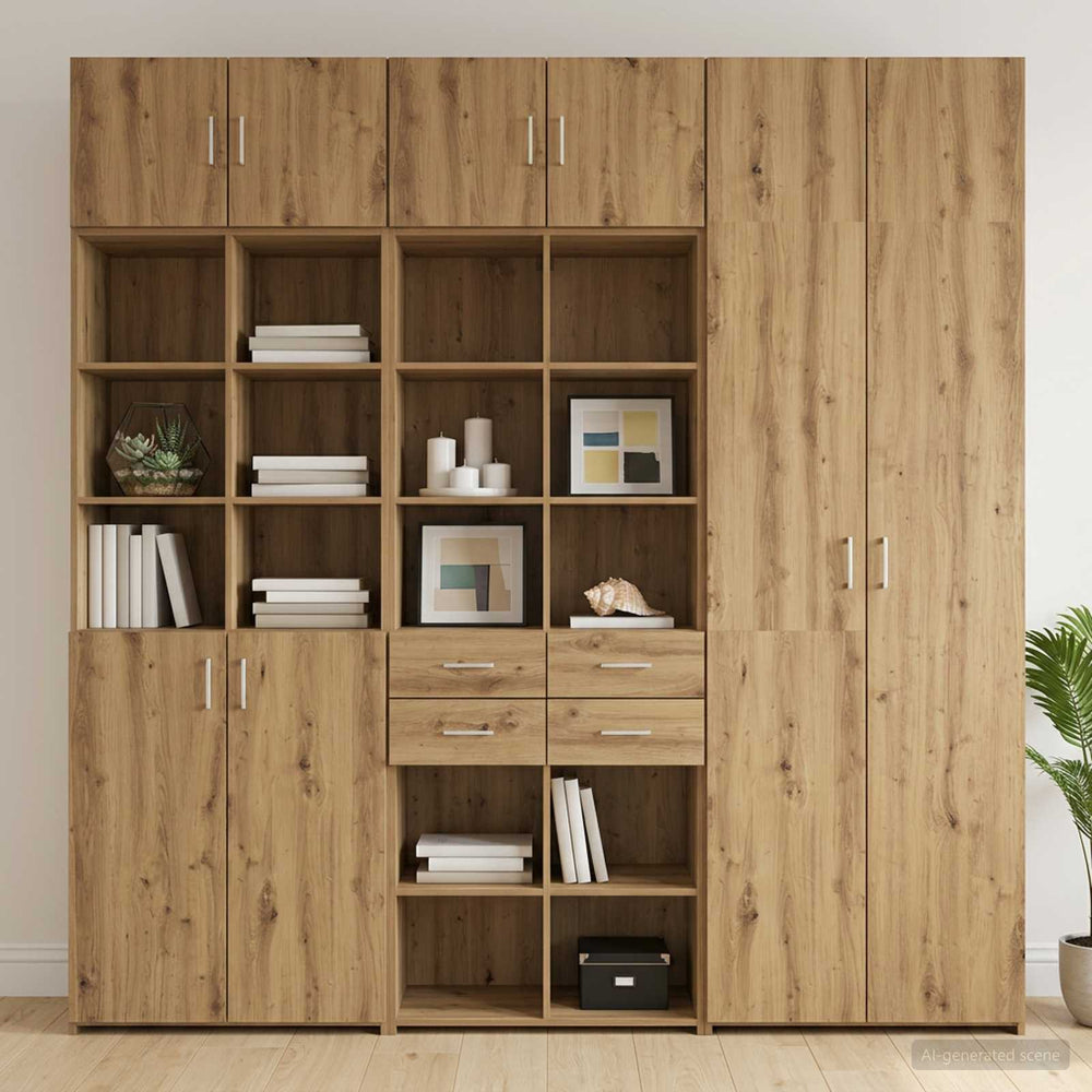 vidaXL Storage Cabinet 70x42.5x225 cm Engineered Wood 4 Drawers 6 Shelves