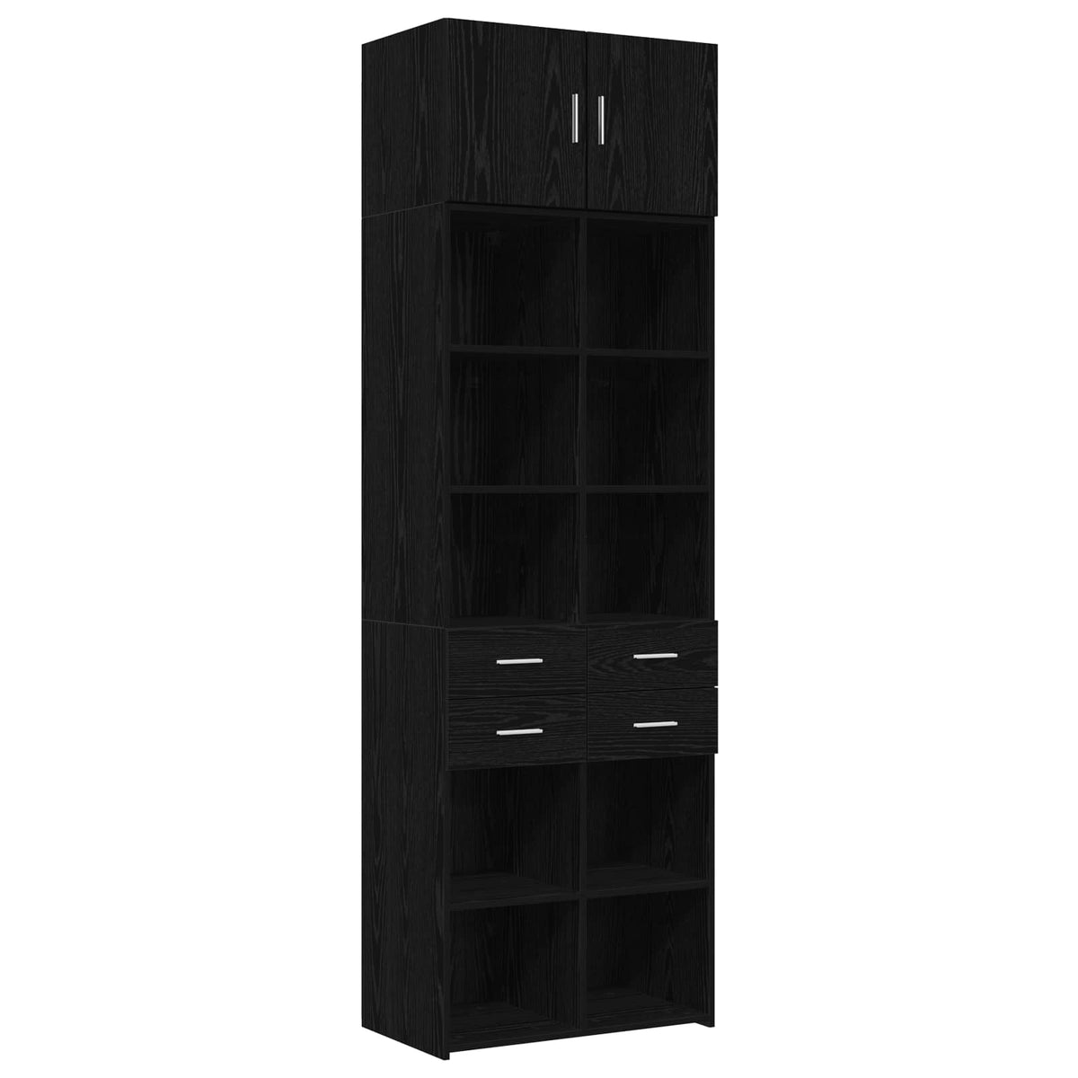 Storage Cabinet 70x42.5x225 cm Engineered Wood 4 Drawers 6 Shelves Black oak
