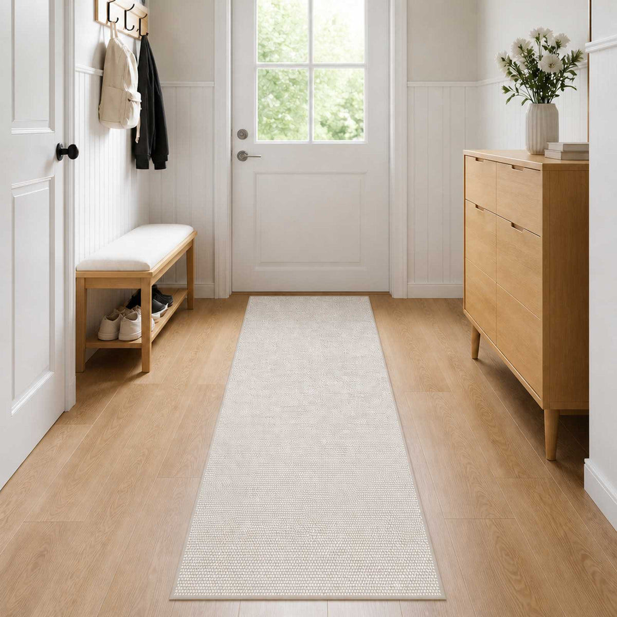 Rug 100% Polyester 3 mm Washable Cream 50 x 100 cm – 160 x 230 cm 80 x 400 cm