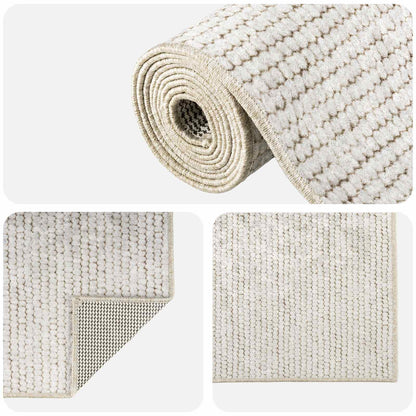 Rug 100% Polyester 3 mm Washable Cream 50 x 100 cm – 160 x 230 cm 80 x 300 cm
