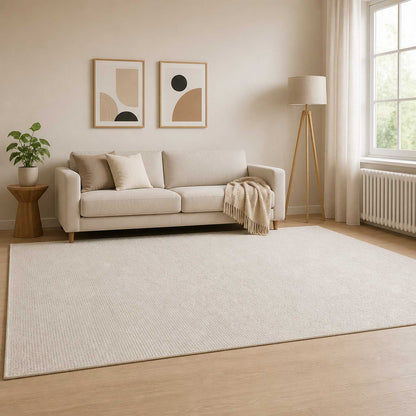 Rug 100% Polyester 3 mm Washable Cream 50 x 100 cm – 160 x 230 cm 160 x 230 cm