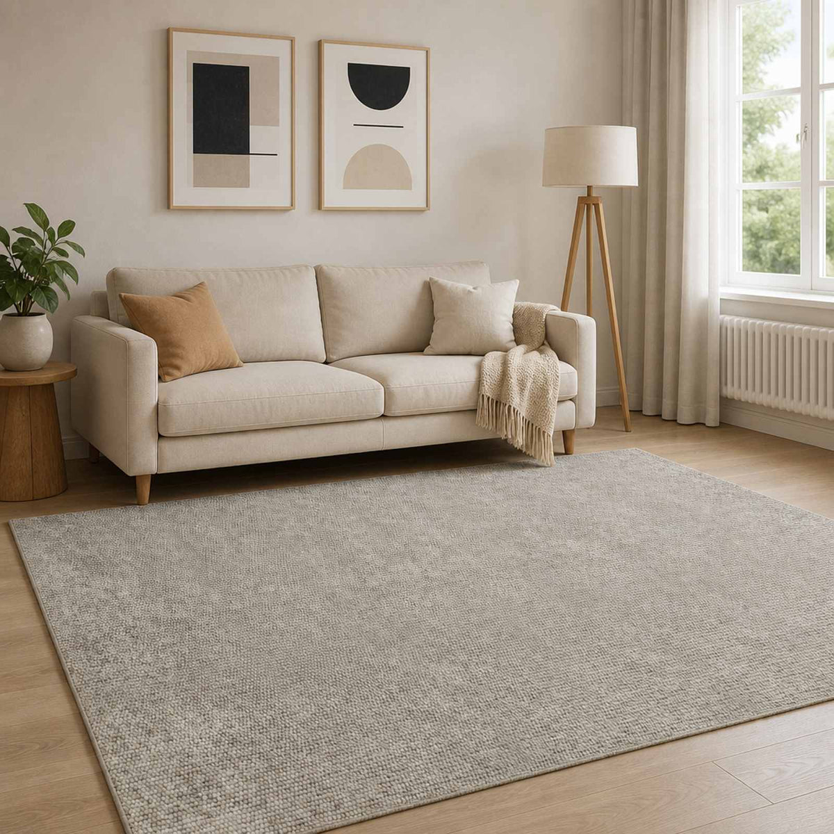 Rug 100% Polyester 3 mm Washable Beige 50 x 100 cm – 190 x 300 cm 160 x 230 cm