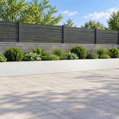Retaining Wall 100 x 12 x 50 cm Steel 4 pcs White