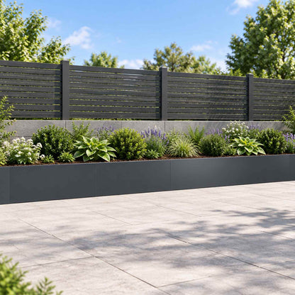 Retaining Wall 100 x 12 x 50 cm Steel 4 pcs Anthracite