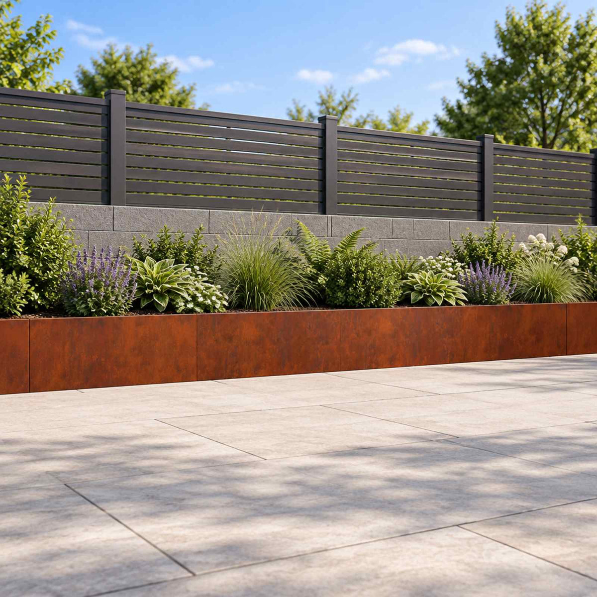 Retaining Wall 100 x 12 x 50 cm Steel 4 pcs Weathering steel