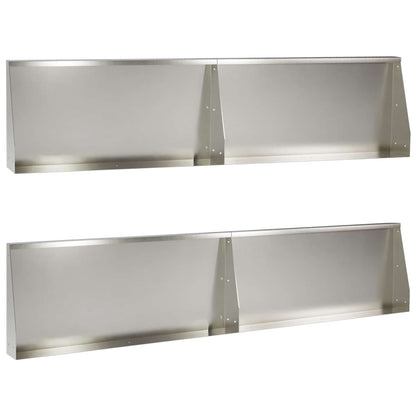 vidaXL Retaining Wall 4 pcs 100 x 12 x 50 cm Stainless Steel Silver 2