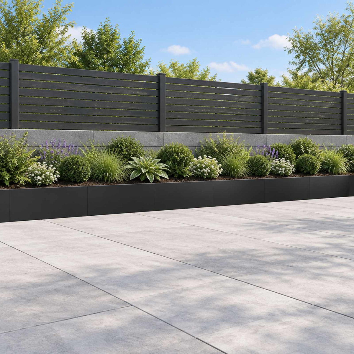 Retaining Wall Steel Black