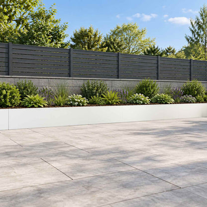 Retaining Wall 100 x 12 x 40 cm Steel 6 pcs White