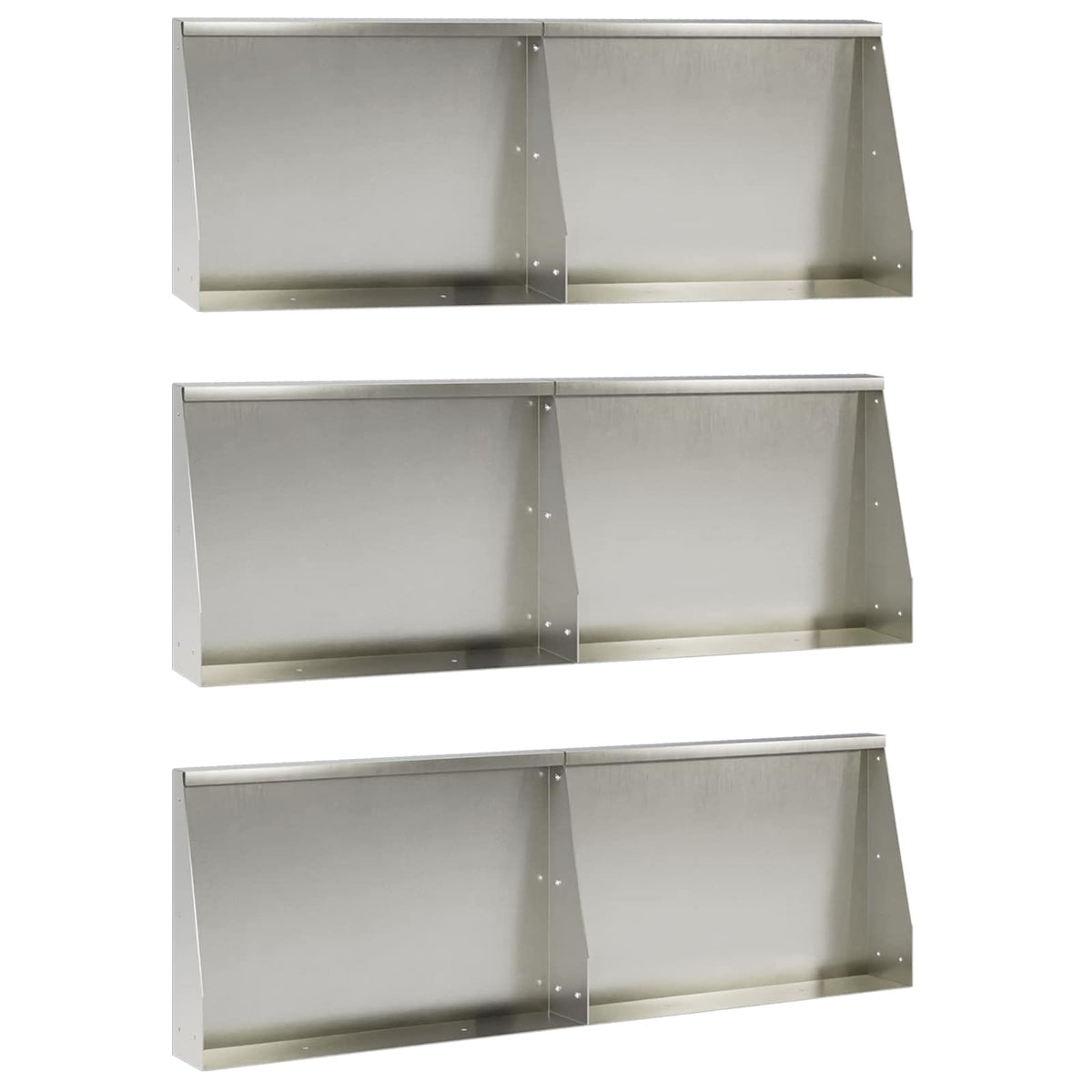 vidaXL Retaining Wall 6 pcs 60 x 12 x 50 cm Stainless Steel Silver 1