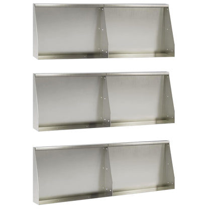 vidaXL Retaining Wall 6 pcs 60 x 12 x 50 cm Stainless Steel Silver 1