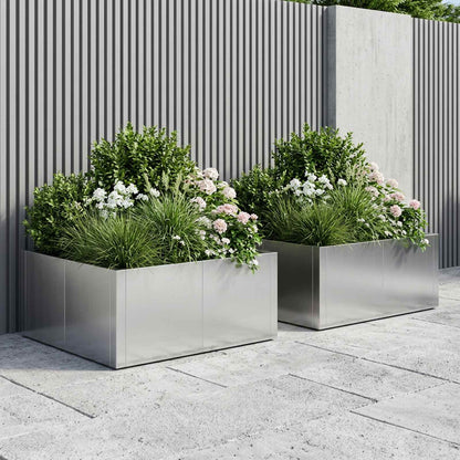 Retaining Wall 4 pcs 100 x 100 x 50 cm Steel Stainless steel