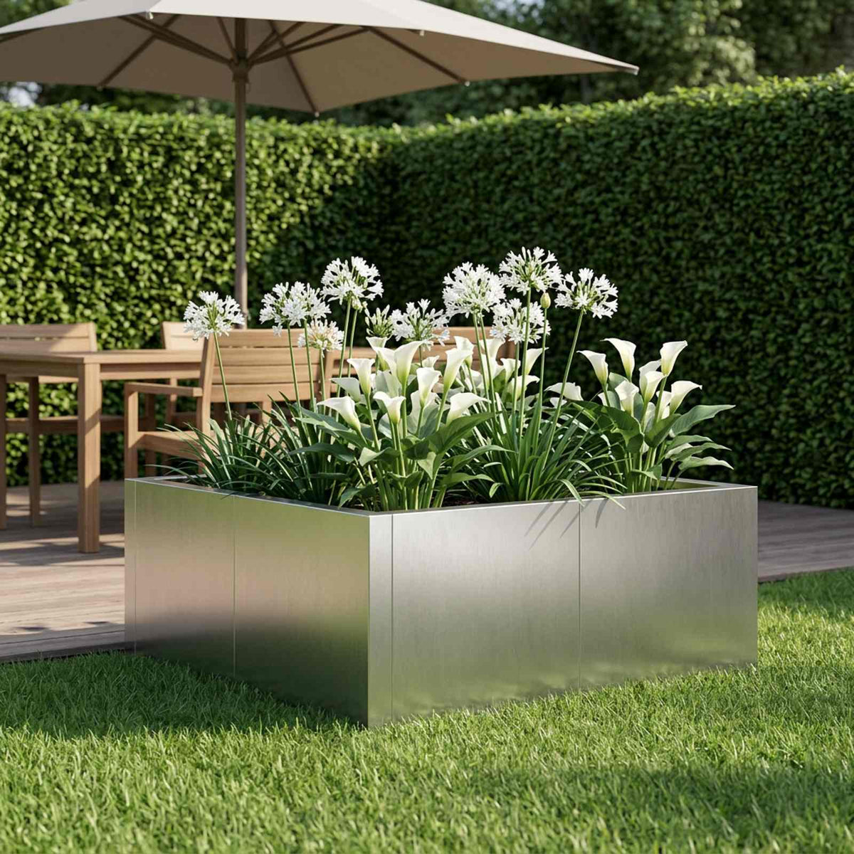 Retaining Wall 4 pcs 100 x 100 x 50 cm Steel Stainless steel
