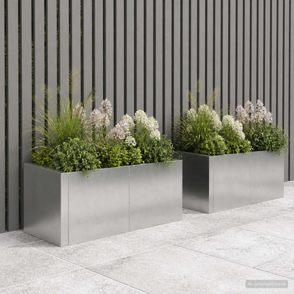 Retaining Wall 4 pcs 100 x 100 x 40 cm Steel Stainless steel
