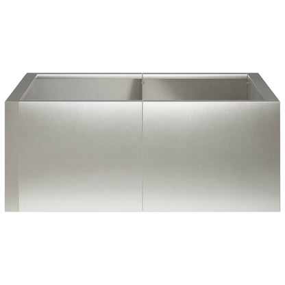 vidaXL Retaining Wall 4 pcs 100 x 100 x 40 cm Stainless Steel Silver 5
