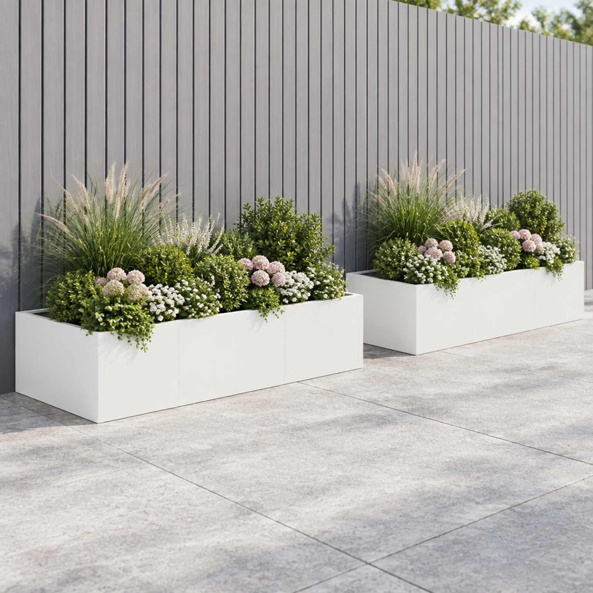 Retaining Wall 6 pcs 200 x 100 x 30 cm Steel White