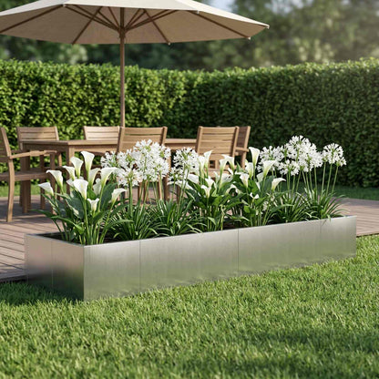 Retaining Wall 8 pcs 300 x 100 x 50 cm Steel Width 300 cm Height 50 cm Stainless steel