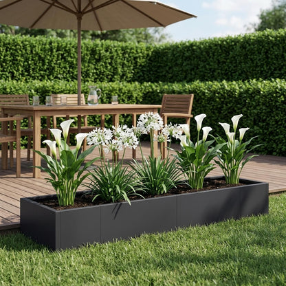 Retaining Wall 8 pcs 300 x 100 x 50 cm Steel Width 300 cm Height 50 cm Black