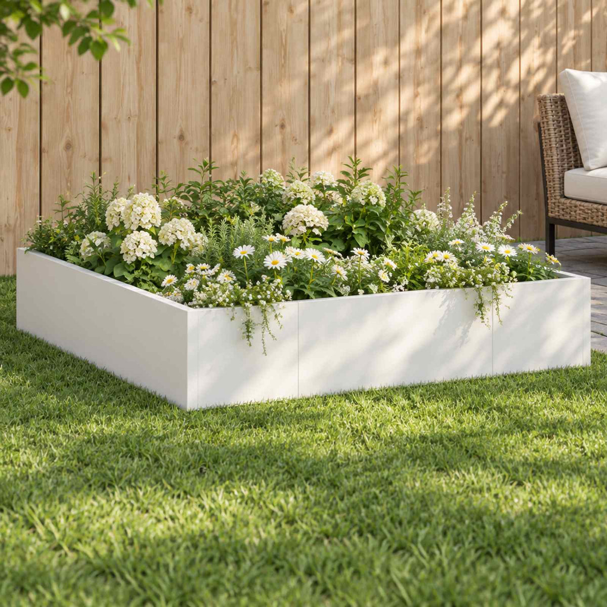 Retaining Wall 8 pcs 300 x 100 x 50 cm Steel Width 300 cm Height 50 cm White